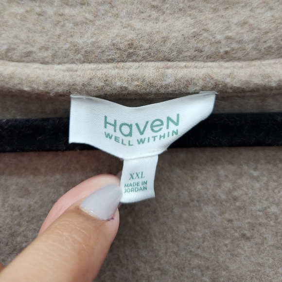 Haven Well Within Comfort Fleece V Neck Womens XXL Brown Loungewear - Picture 5 of 7